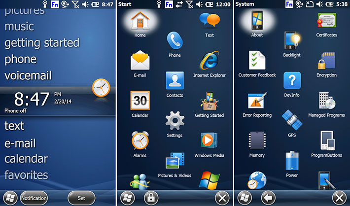 Windows Mobile 6.5 Screenshots (2014)